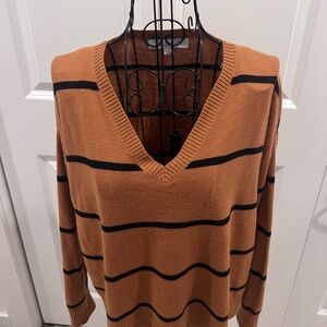 LOFT Striped V-Neck Sweater